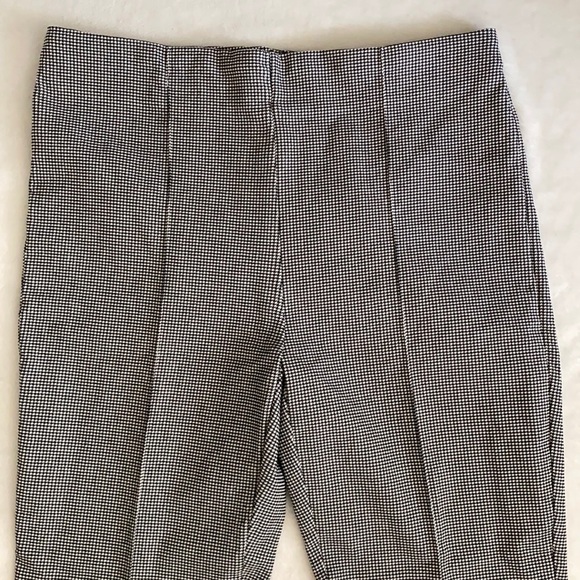 Massimo Fabbro Italy | Houndstooth Front Seam Pull On Crop Pants Black/White 10 - Picture 2 of 11